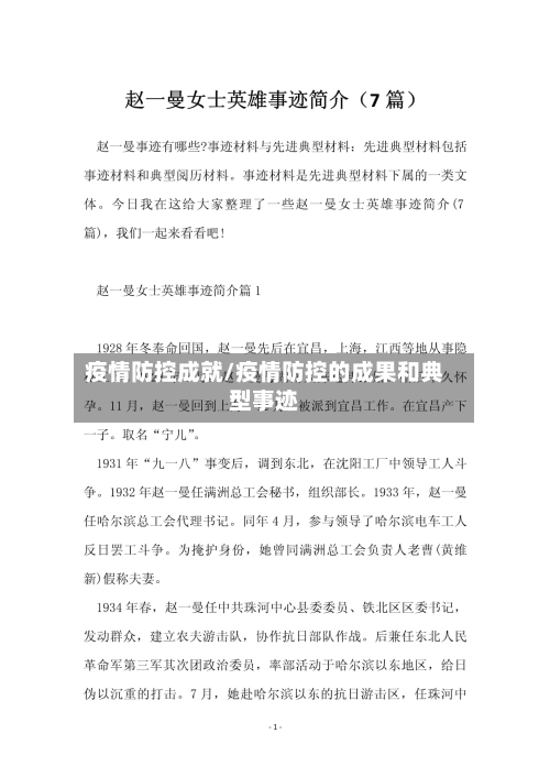 疫情防控成就/疫情防控的成果和典型事迹