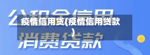 疫情信用贷(疫情信用贷款)-第2张图片