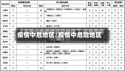 疫情中危地区/疫情中危险地区
