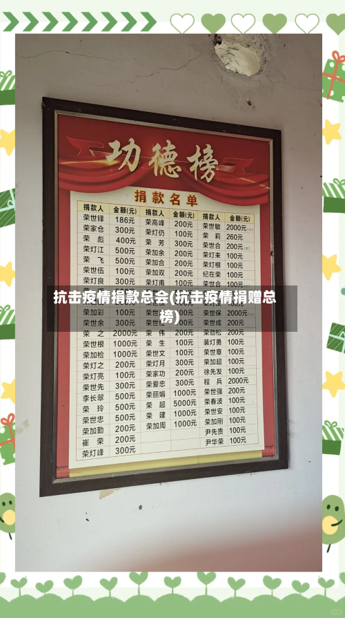 抗击疫情捐款总会(抗击疫情捐赠总榜)-第2张图片