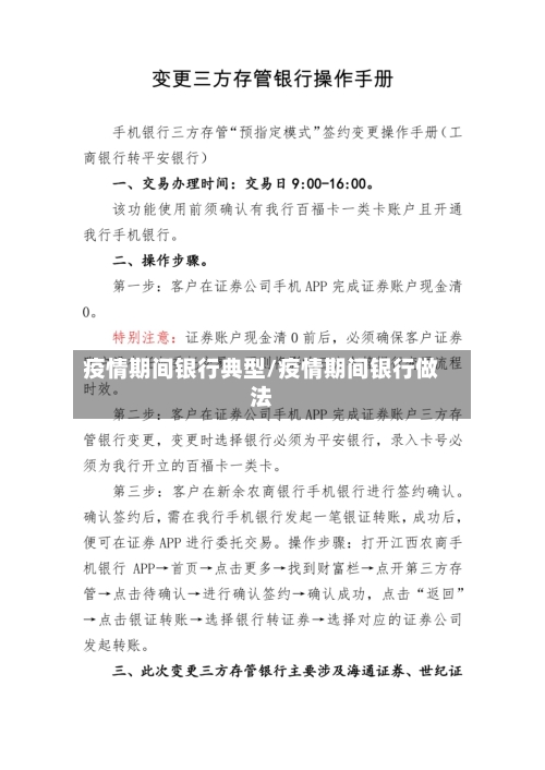 疫情期间银行典型/疫情期间银行做法