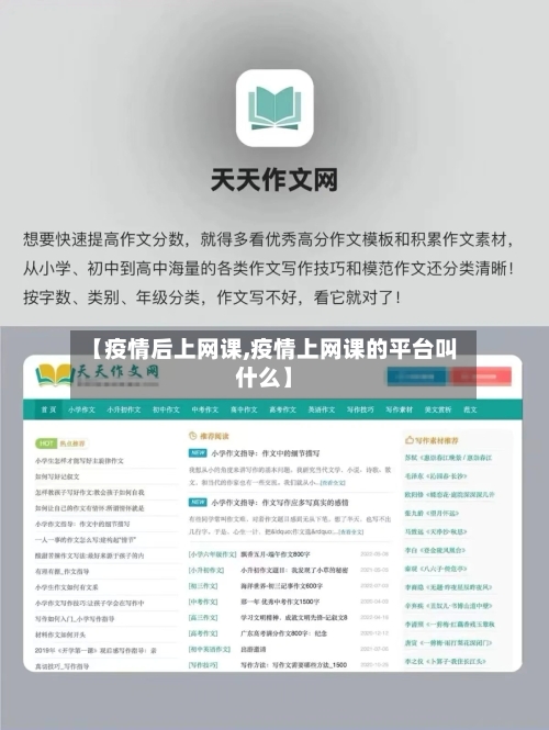 【疫情后上网课,疫情上网课的平台叫什么】