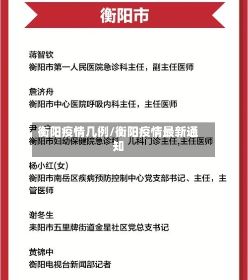 衡阳疫情几例/衡阳疫情最新通知