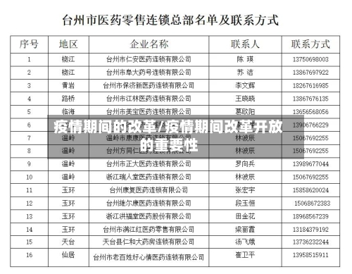 疫情期间的改革/疫情期间改革开放的重要性