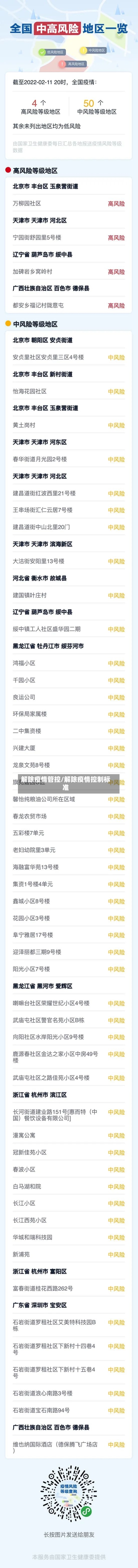 解除疫情管控/解除疫情控制标准