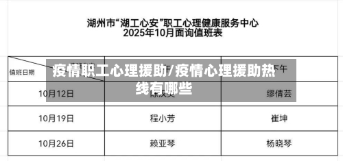 疫情职工心理援助/疫情心理援助热线有哪些