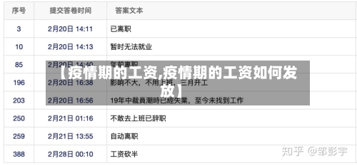 【疫情期的工资,疫情期的工资如何发放】