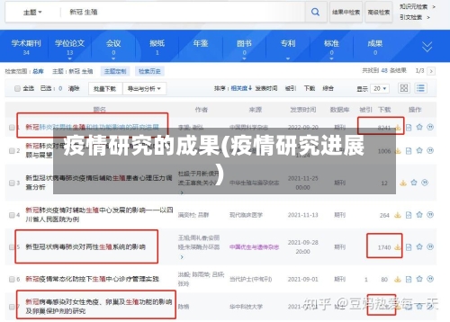 疫情研究的成果(疫情研究进展)